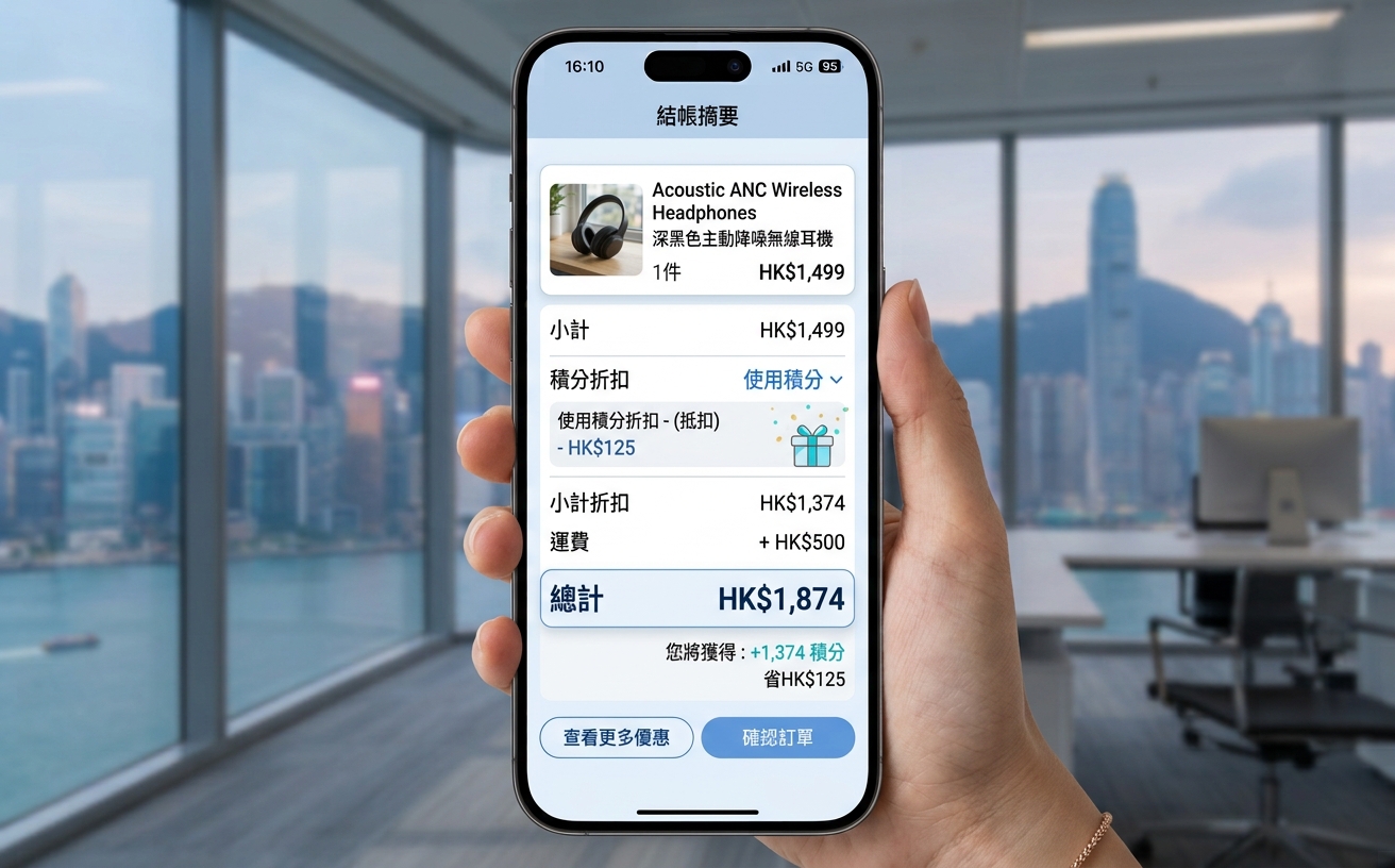 結帳積分折抵示意